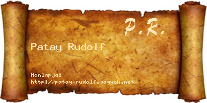 Patay Rudolf névjegykártya